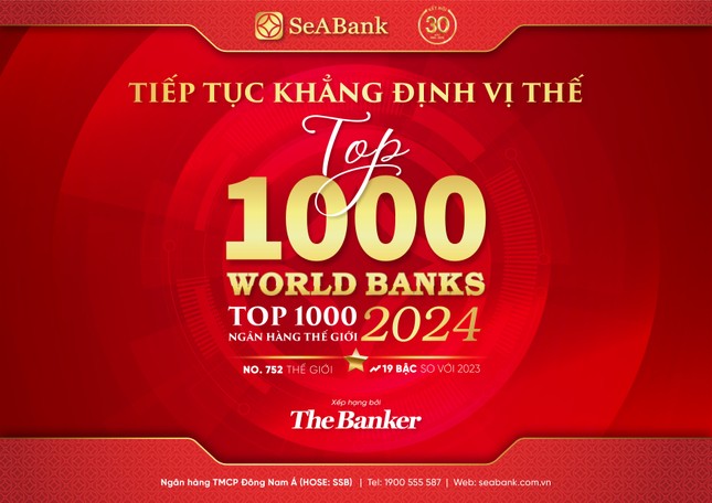 SeABank liên tục tăng hạng trong bảng xếp hạng “Top 1000 Ngân hàng thế giới”
